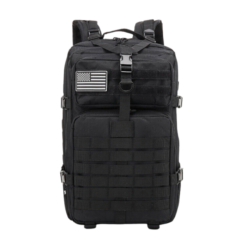 Black 45L Tactical Military Backpack Rucksack Bag Survival Camping Hiking Trekking Travel Backpack