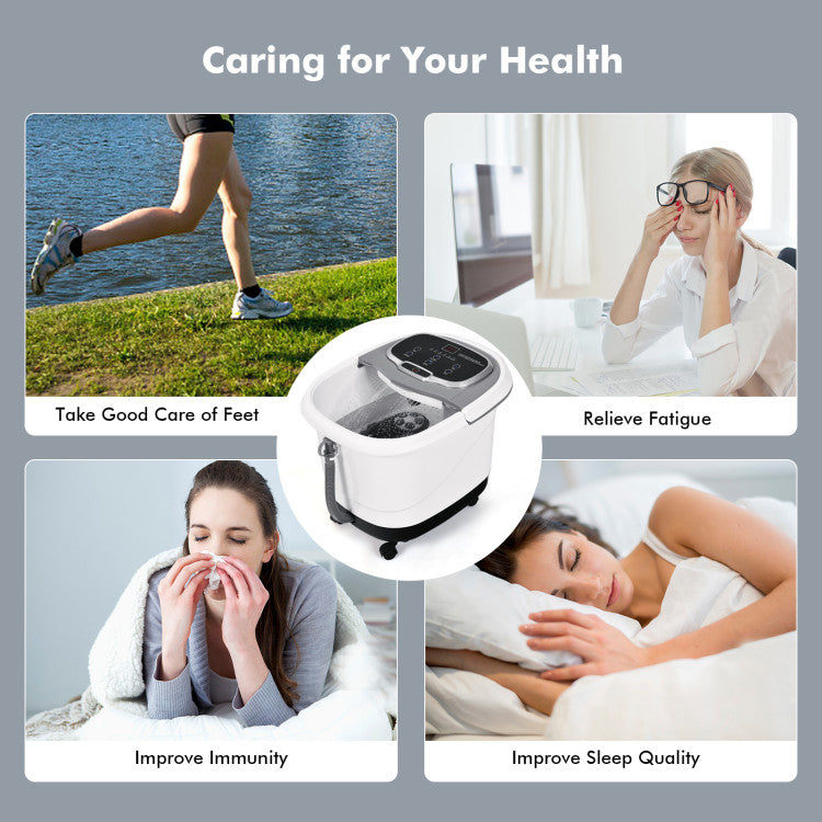 Portable Foot Massager All-In-One Heated Foot Spa Bath Motorized Massager
