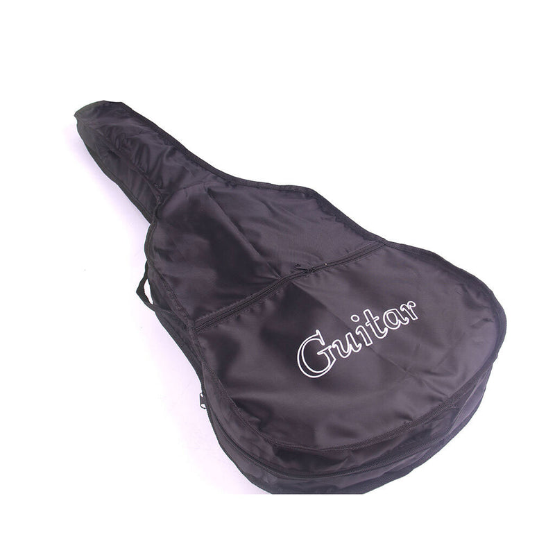 38" Black Electric Acoustic Guitar Cutaway Design with Guitar Case Strap