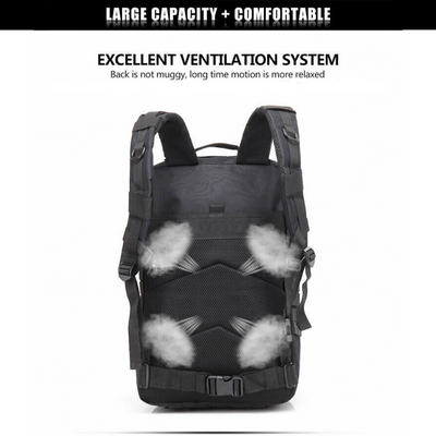 Black 45L Tactical Military Backpack Rucksack Bag Survival Camping Hiking Trekking Travel Backpack