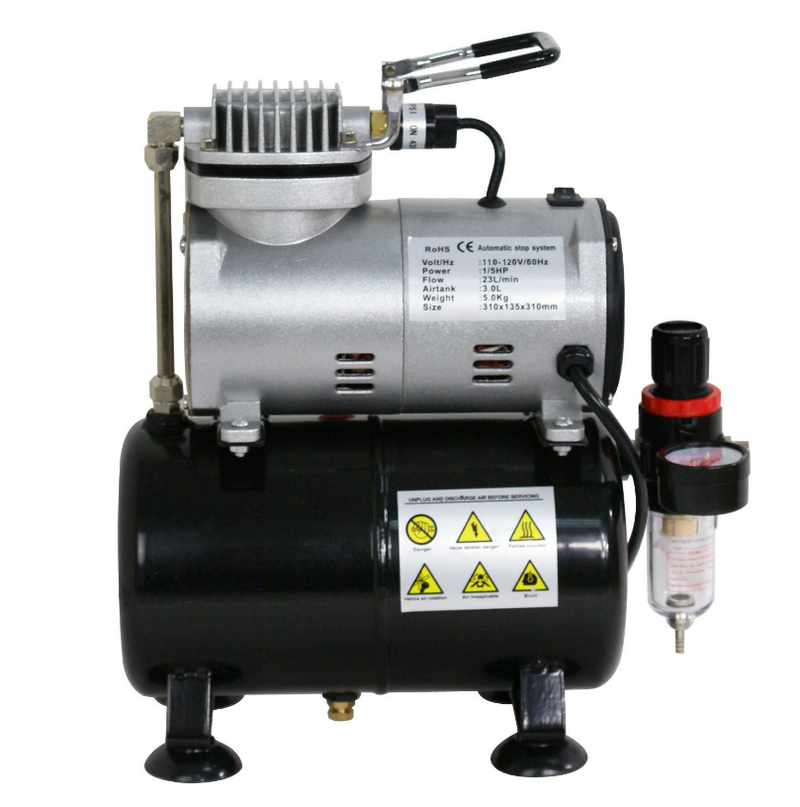 1/5 HP Airbrush Air Brush Compressor Kit With 3L Tank Paint Hobby Cake Tattoo