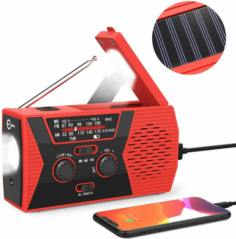 Emergency Radio NOAA Weather Radio Solar Radio Hand Crank AM FM Radio with LED Flashlight
