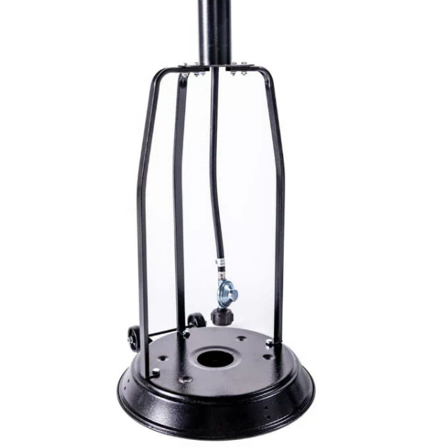 Outdoor Patio Heater, Propane Heater with Wheels Hammered Black 47,000 BTU