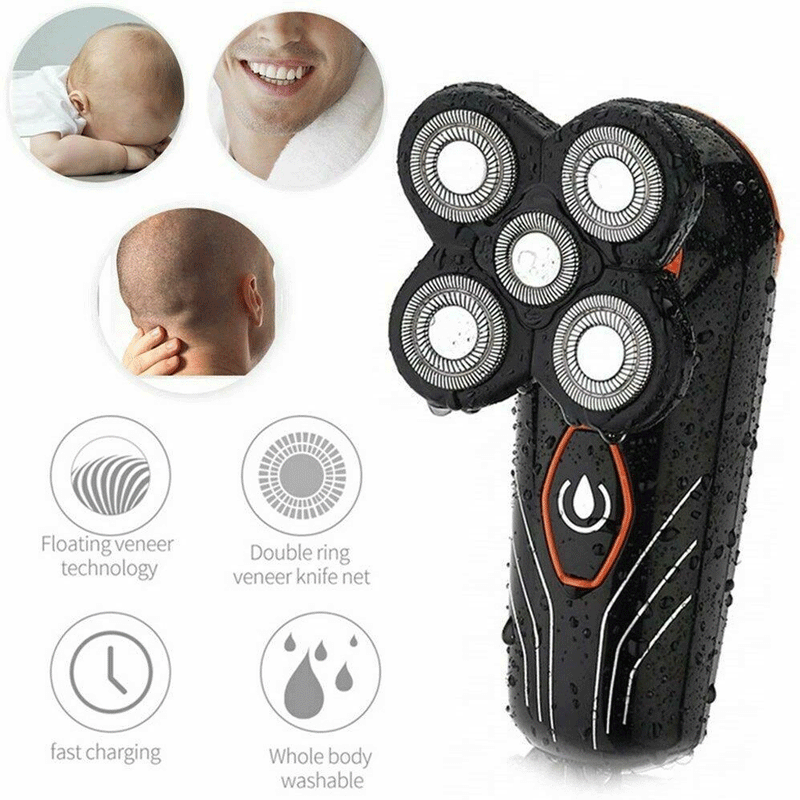 Rechargeable 5 Head Floating Men Electric Shaver Beard Hair Trimmer Bald Razor