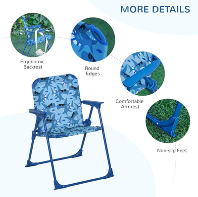 Kids Folding Picnic Table and Chair Set Outdoor Garden Patio Backyard Double Chair with Removable Sun Umbrella