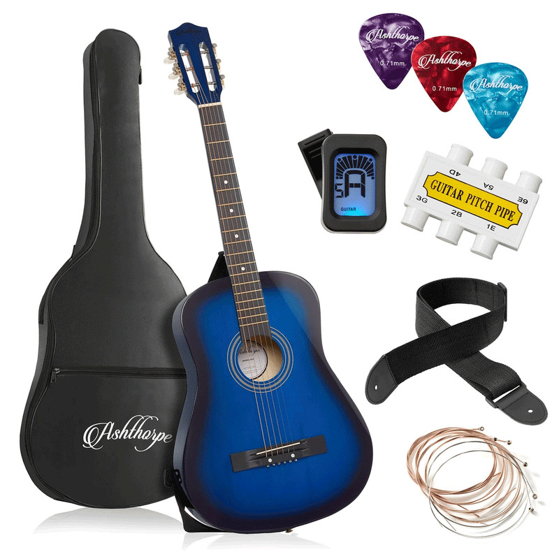 38-inch Beginner Acoustic Guitar Package, Kids Starter Kit