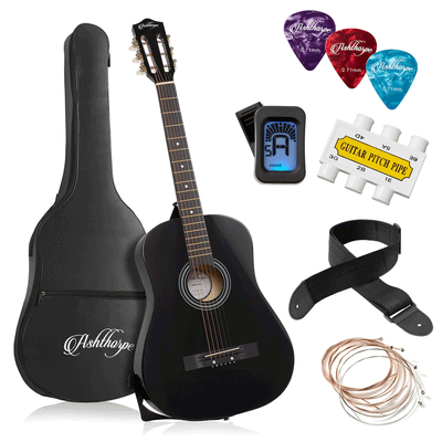 38-inch Beginner Acoustic Guitar Package, Kids Starter Kit