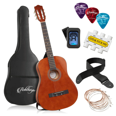 38-inch Beginner Acoustic Guitar Package, Kids Starter Kit