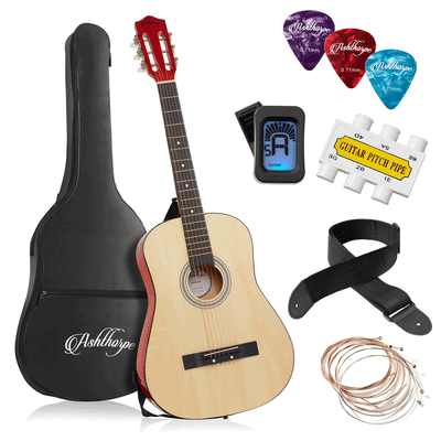 38-inch Beginner Acoustic Guitar Package, Kids Starter Kit