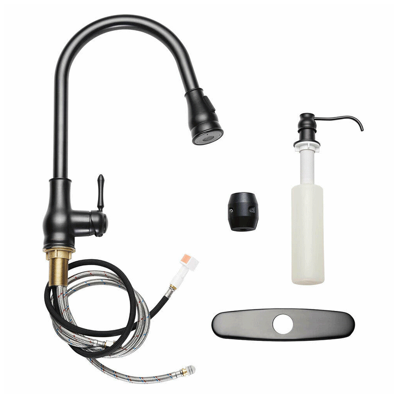 Kitchen Sink Faucet Pull Down Sprayer, Kitchen Taps Pot Filler Single Handle Sink Mixer