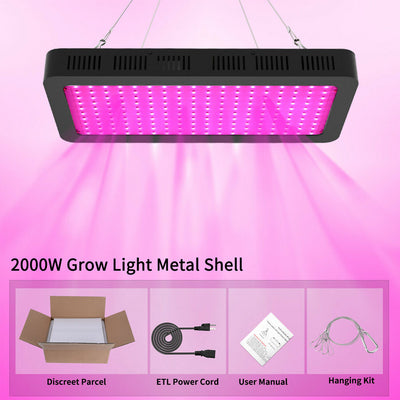 LED Grow Light 3000W 2000W 1800W 1500W 1000W Full Spectrum Veg Flower Hydroponic