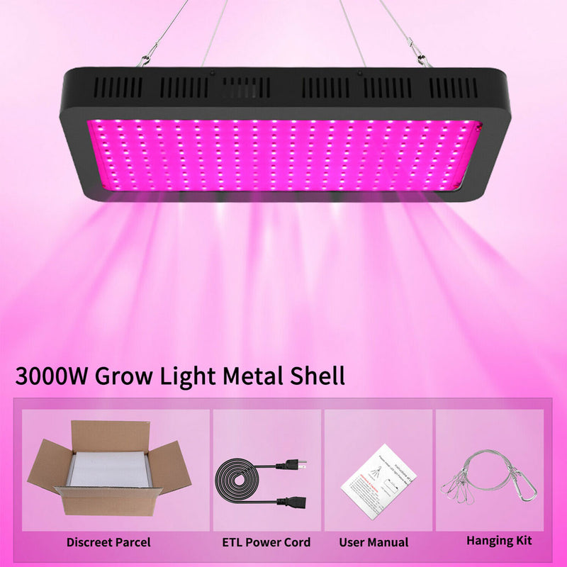 LED Grow Light 3000W 2000W 1800W 1500W 1000W Full Spectrum Veg Flower Hydroponic