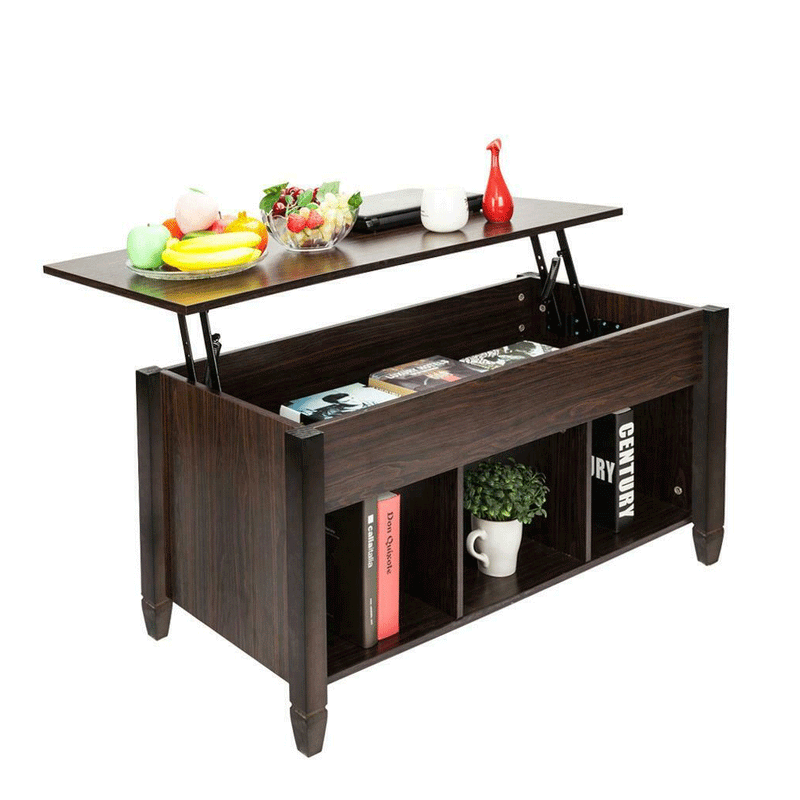 Lift Top Coffee Table w/ Hidden Compartment Storage Shelf Living Room Furniture
