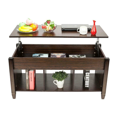 Lift Top Coffee Table w/ Hidden Compartment Storage Shelf Living Room Furniture