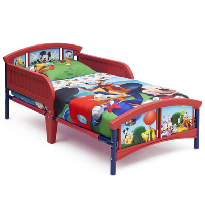 Disney Mickey Mouse Plastic Toddler Bed, Single Bedframe for Children
