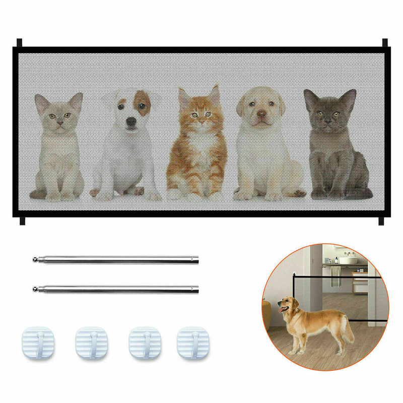 Baby Pets Dog Cat Safety Gate Mesh Fence Home Kitchen Net Portable Guard Indoor