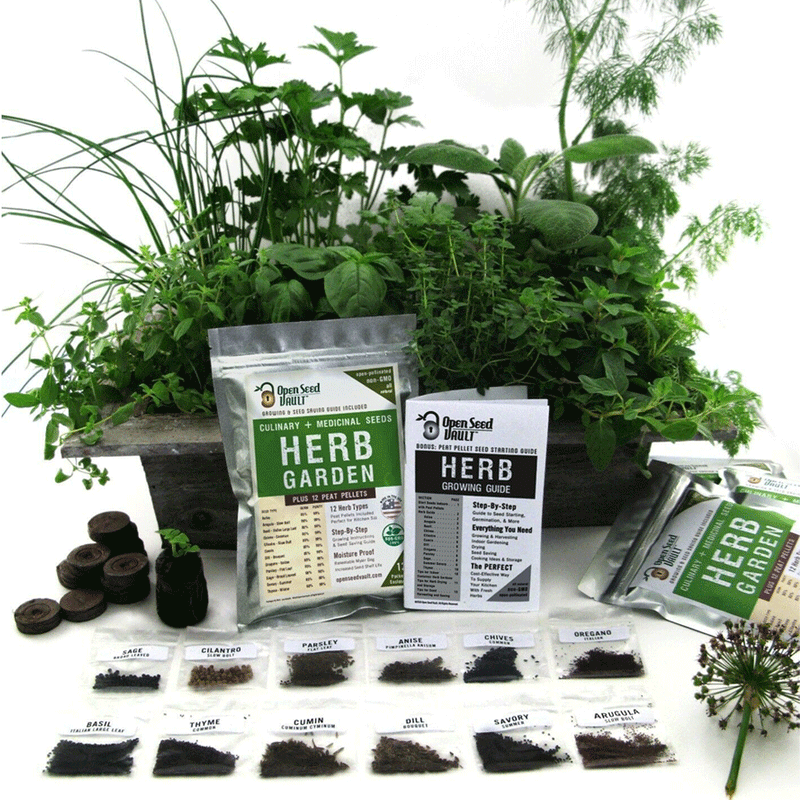 12 Herb Variety Seed Pack Kit Heirloom Survival Garden Organic Food Culinary Set