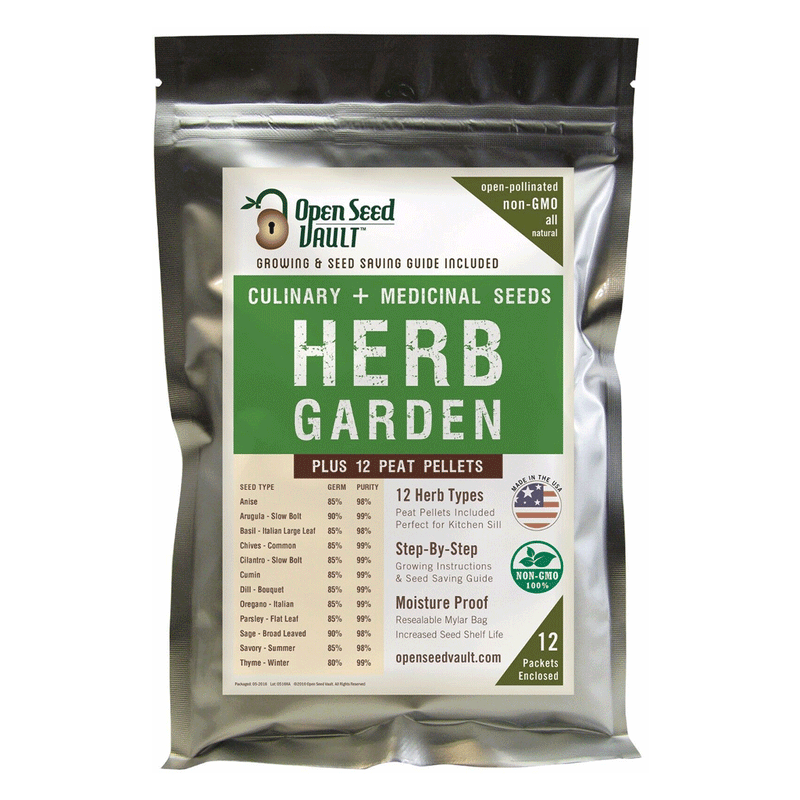12 Herb Variety Seed Pack Kit Heirloom Survival Garden Organic Food Culinary Set