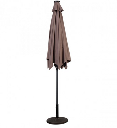 9 Ft Patio LED Solar Umbrella Canopy with Crank Pool Umbrella with Lights