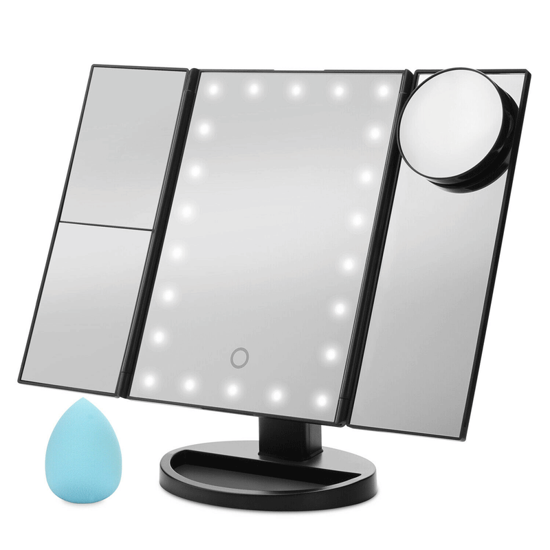 Vanity Travel Makeup Mirror 22 LED Light UP Tri-Fold Dressing Table Mirror