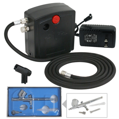 Airbrush Compressor Kit Dual Action Spray Air Brush Set