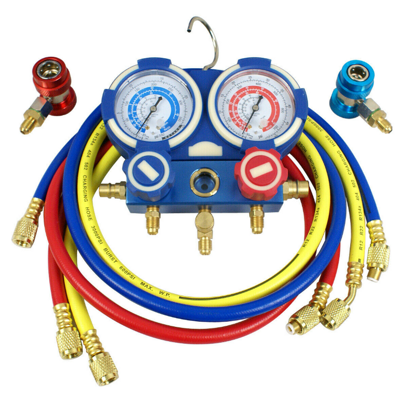 HVAC A/C Air Refrigeration Kit AC Manifold Gauges Set Brass