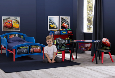 Disney Pixar Cars Plastic Toddler Bed, Single Bedframe for Kids