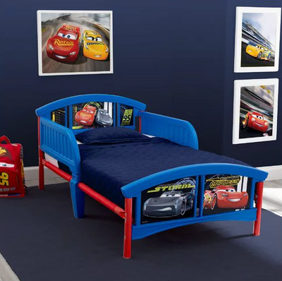 Disney Pixar Cars Plastic Toddler Bed, Single Bedframe for Kids