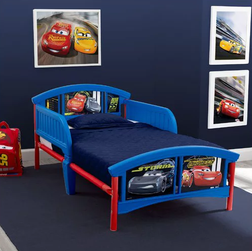 Disney Pixar Cars Plastic Toddler Bed, Single Bedframe for Kids