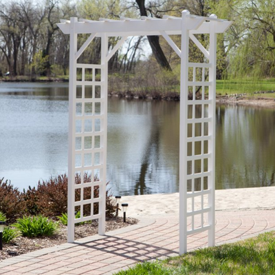 Garden Arch Trellis White Vinyl Arbor Pergola