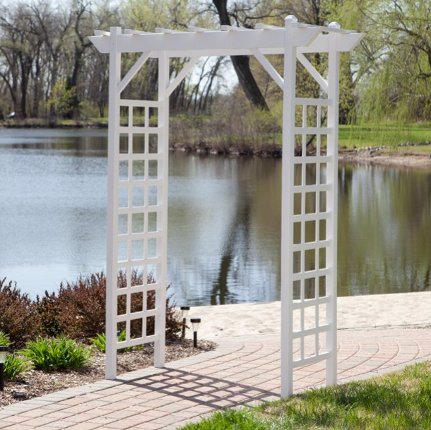 Garden Arch Trellis White Vinyl Arbor Pergola