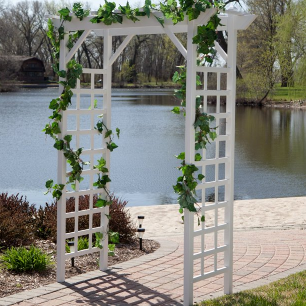 Garden Arch Trellis White Vinyl Arbor Pergola
