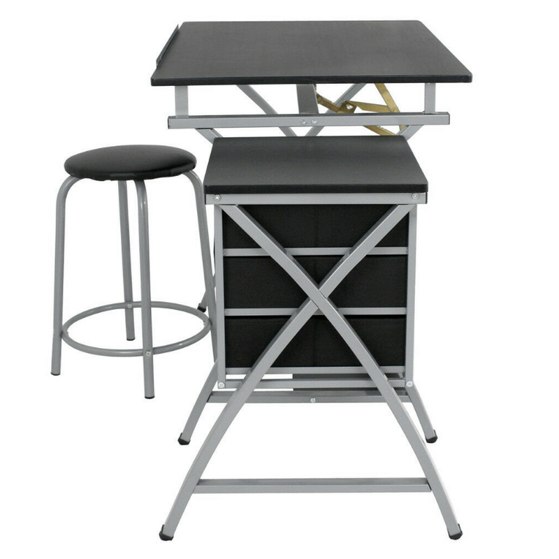 Drafting Study Table Adjustable Design Drawing Desk Board Storage Arts and Crafts Workstation