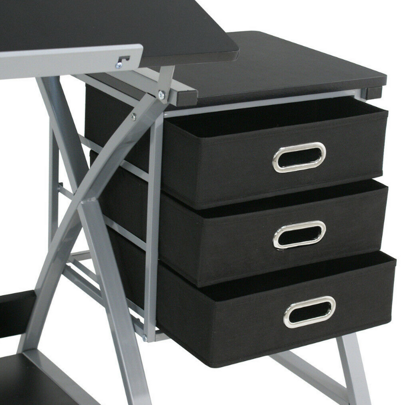 Drafting Study Table Adjustable Design Drawing Desk Board Storage Arts and Crafts Workstation