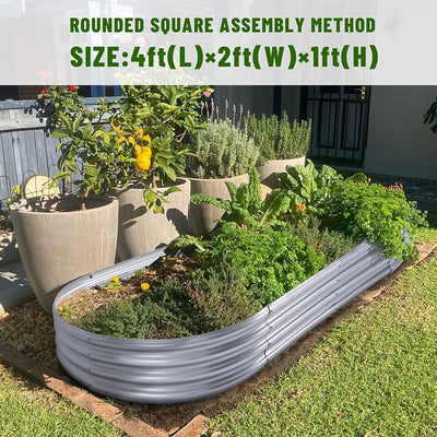 Galvanized Raised Bed Garden Planter Boxes Outdoor Raised Garden Bed Kit