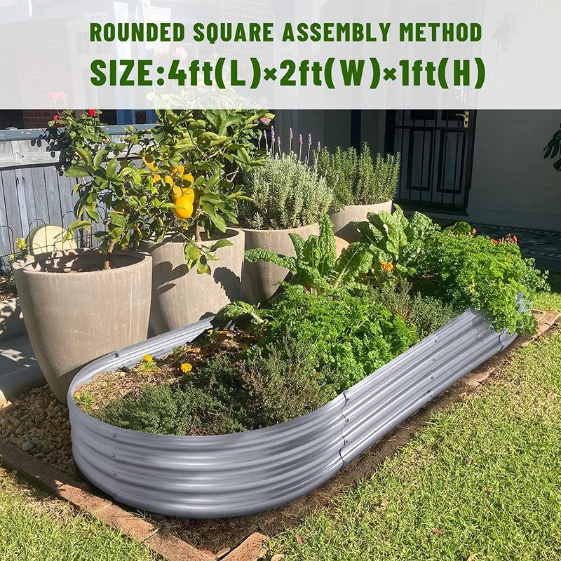 Galvanized Raised Bed Garden Planter Boxes Outdoor Raised Garden Bed Kit