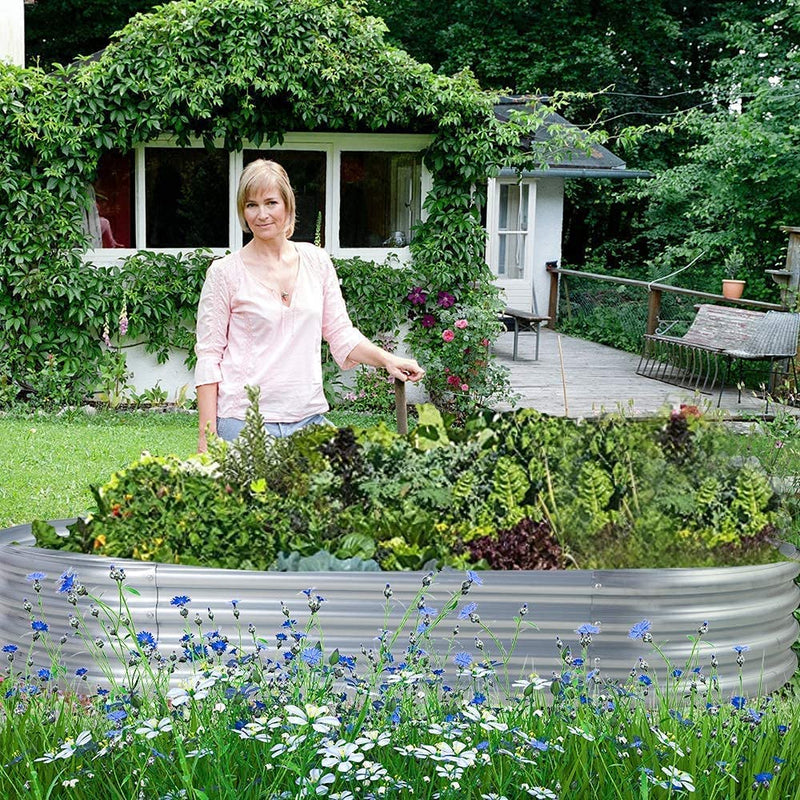 Galvanized Raised Bed Garden Planter Boxes Outdoor Raised Garden Bed Kit