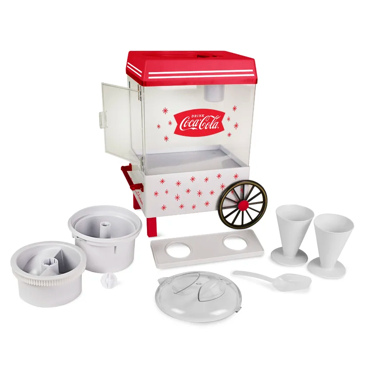 Countertop Snow Cone Maker makes 20 Icy Treats with 2 Reusable Plastic Cups and Ice Scoop
