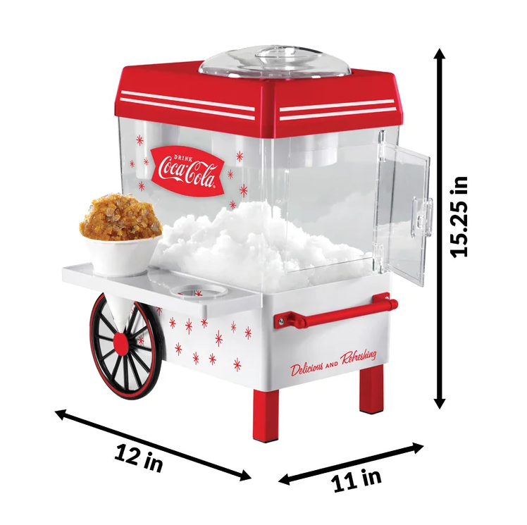 Countertop Snow Cone Maker makes 20 Icy Treats with 2 Reusable Plastic Cups and Ice Scoop