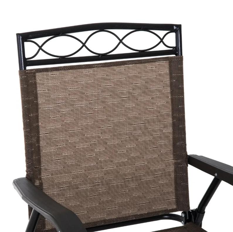 4 Piece Folding Outdoor Patio Pub Dining Table and Chairs Set with 6&