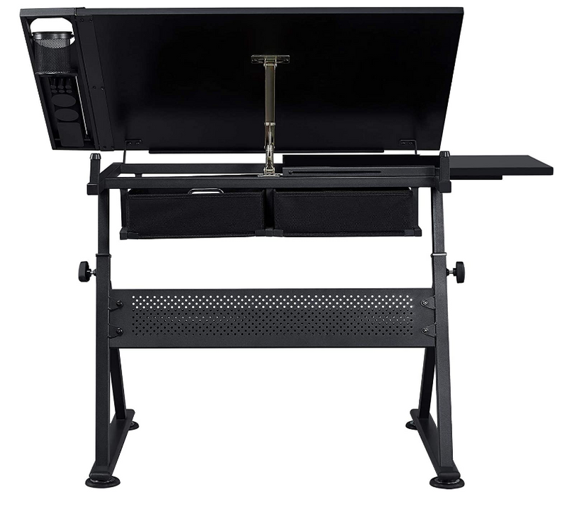 Drawing Drafting Table Artist Desk Tilting Tabletop Arts and Crafts Sketching Workstation with Storage Drawers and Stool
