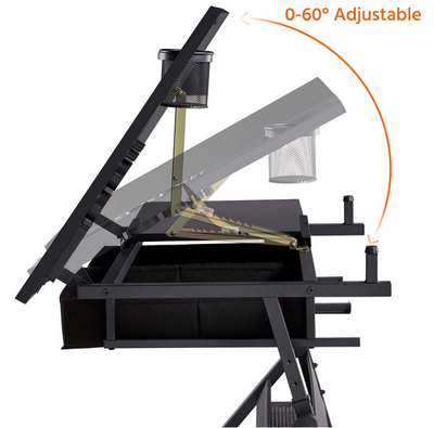 Drawing Drafting Table Artist Desk Tilting Tabletop Arts and Crafts Sketching Workstation with Storage Drawers and Stool