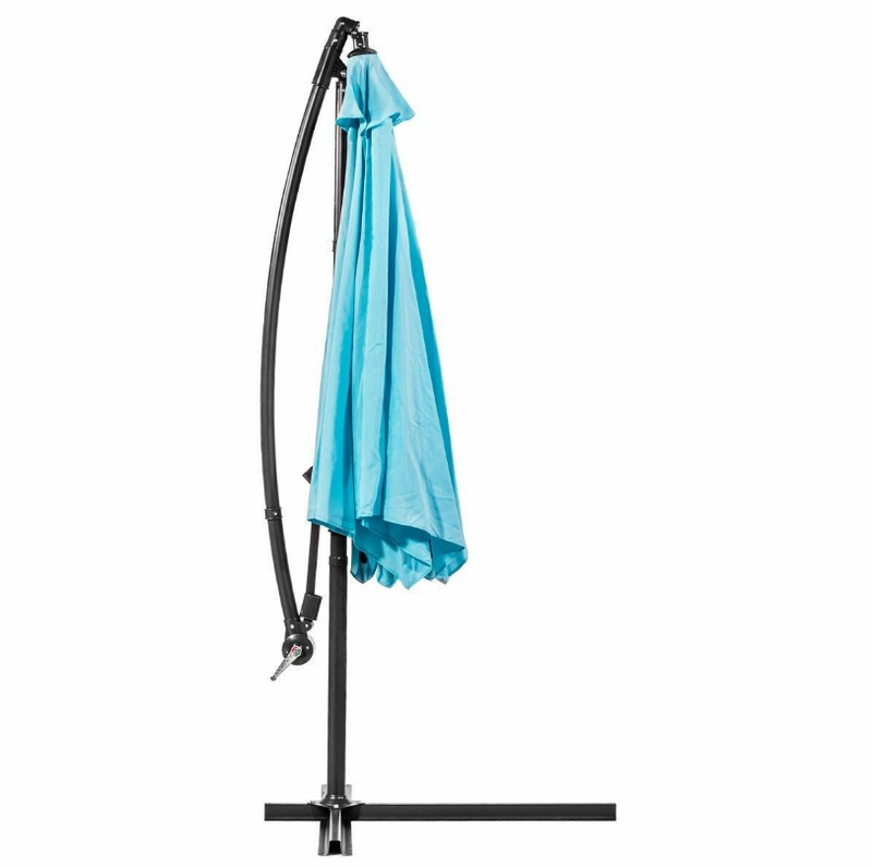 10 Ft Outdoor Deck Patio Umbrella Off set Tilt Cantilever Hanging Canopy