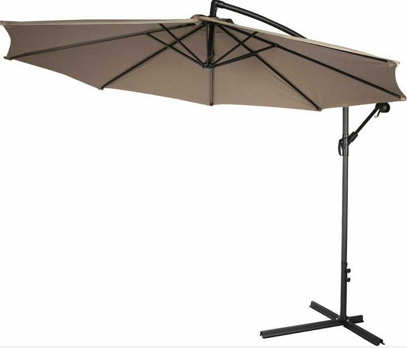 10 Ft Outdoor Deck Patio Umbrella Off set Tilt Cantilever Hanging Canopy