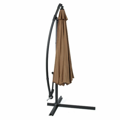 10 Ft Outdoor Deck Patio Umbrella Off set Tilt Cantilever Hanging Canopy