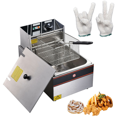 Electric Deep Fryer Commercial Kitchen Countertop Frying Basket