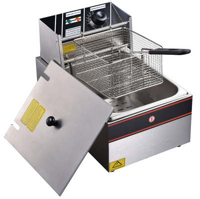 Electric Deep Fryer Commercial Kitchen Countertop Frying Basket