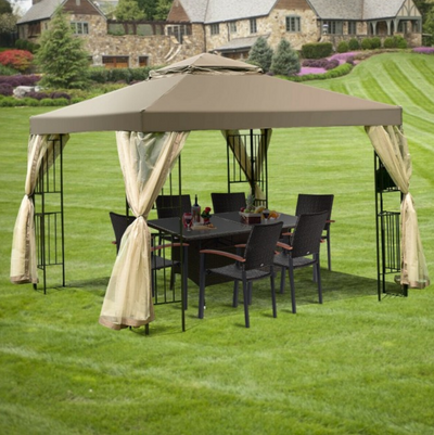 10x10 Ft Awning Patio Canopy Gazebo Tent Screw-free Structure