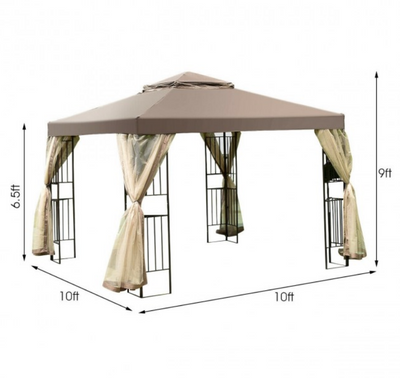 10x10 Ft Awning Patio Canopy Gazebo Tent Screw-free Structure