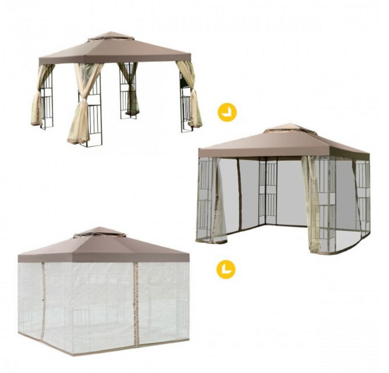 10x10 Ft Awning Patio Canopy Gazebo Tent Screw-free Structure